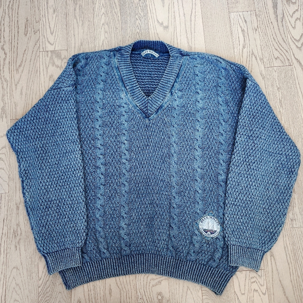 Blue Willi's Men's Denim V-Neck Sweater
